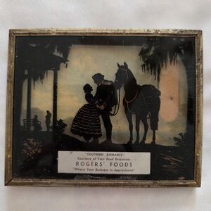 Antique Framed Advertisement Print | “Southern Romance” | Rogers’ Foods